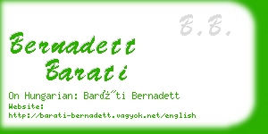 bernadett barati business card